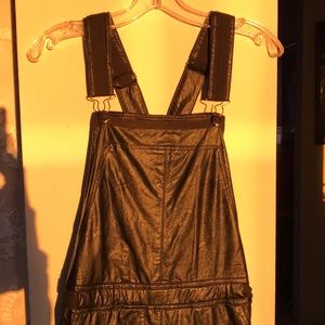 Greylin Faux Leather Overalls